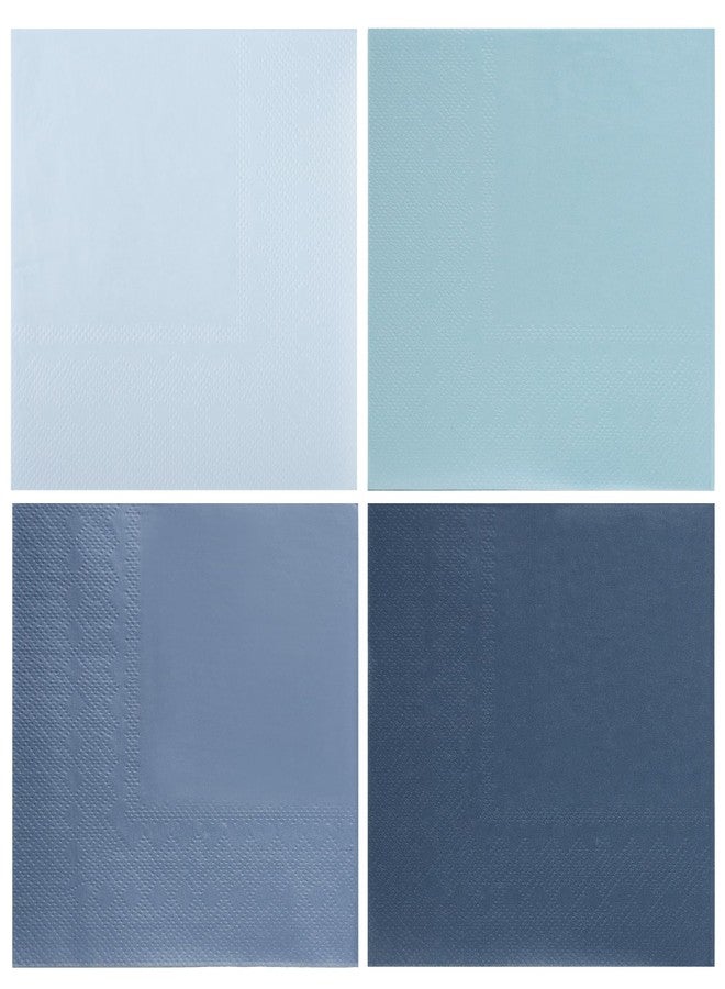 AimFun 100 Pcs Dusty Blue Party Napkins Gradient Blue Disposable Paper Napkins 4 Colors 5" Cocktail Napkins for Birthday Baby Shower Anniversary Reception Party Supplies (Dusty Blue) - Image 1